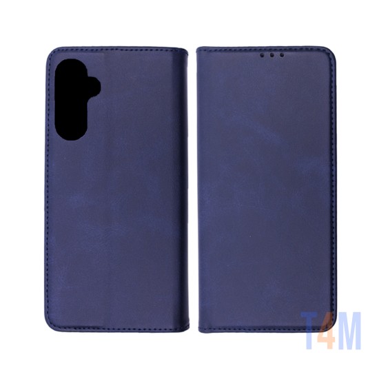 Capa Flip de Couro com Bolso Interno para Samsung Galaxy A24 Azul